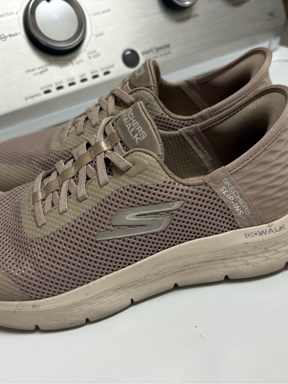 Skechers GOwalk women’s Taupe Slip-On Mesh Walking Shoes